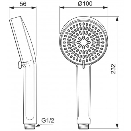 BD580AA Idealrain Alu - Ръчен душ 